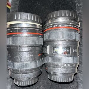 2 Canon CUPS EF 24-105mm Lens Set - Black and Red
